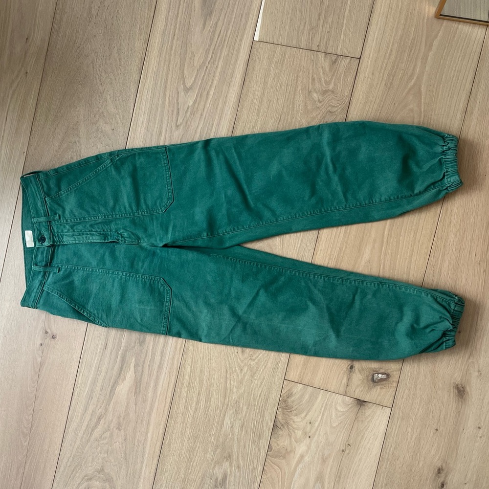 MOTHER
The Wrapper Patch Springy Ankle Jean in Avocado size 25